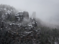 Alte Wenzelwand, Kreuzturm und Kleiner Prebischkegel  6D 101100 2k © Iven Eissner : Aufnahmeort, Böhmische Schweiz, Europa, Landschaft, Nationalpark, Schutzgebiete, Tschechien, Winter