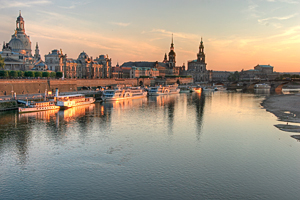 Dresden, Blick über die Elbe auf die Altstadt