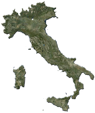 Italien Umriss Satelitenbild